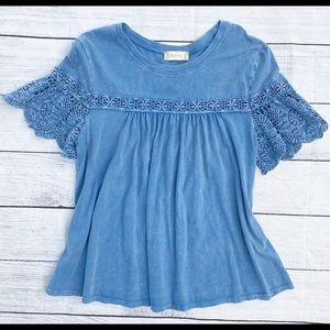 Altar'd State Blue Lace Top - Large